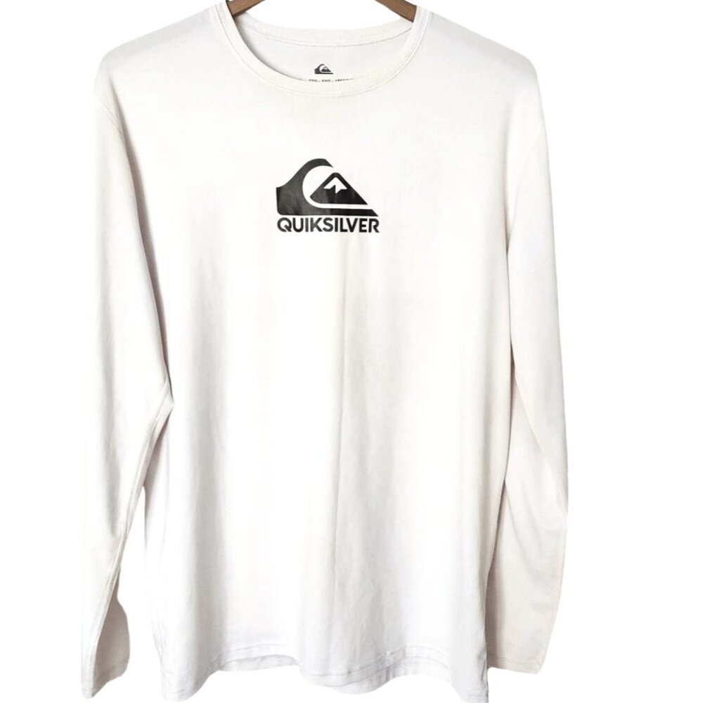 Quicksilver Pre-love Big & Tall White Long Sleeve Rash Guard. Size XXL